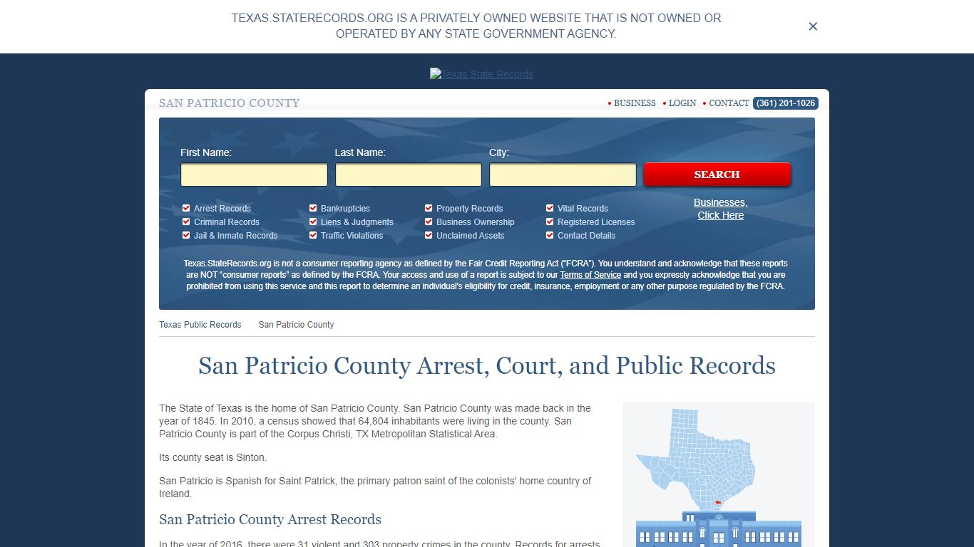 San Patricio County Arrest, Court, and Public Records