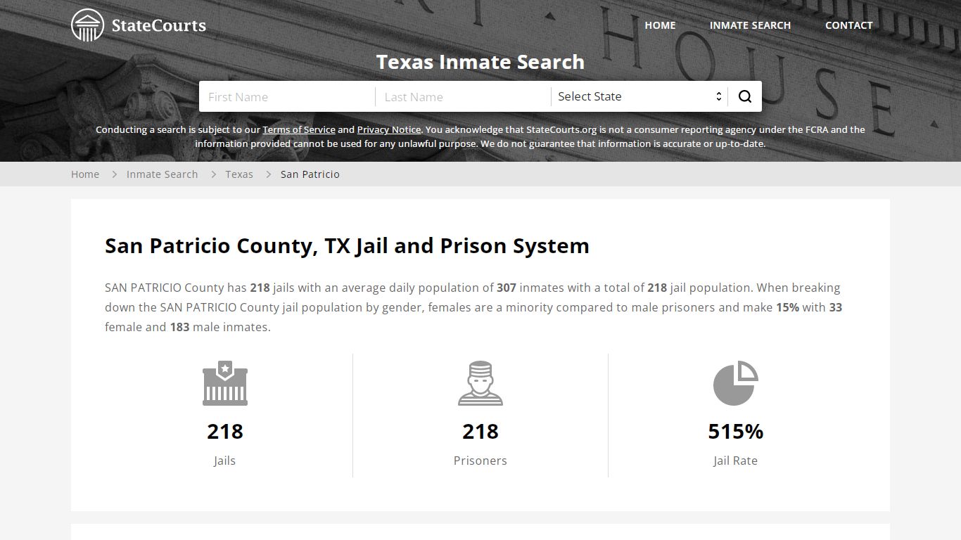 San Patricio County, TX Inmate Search - StateCourts